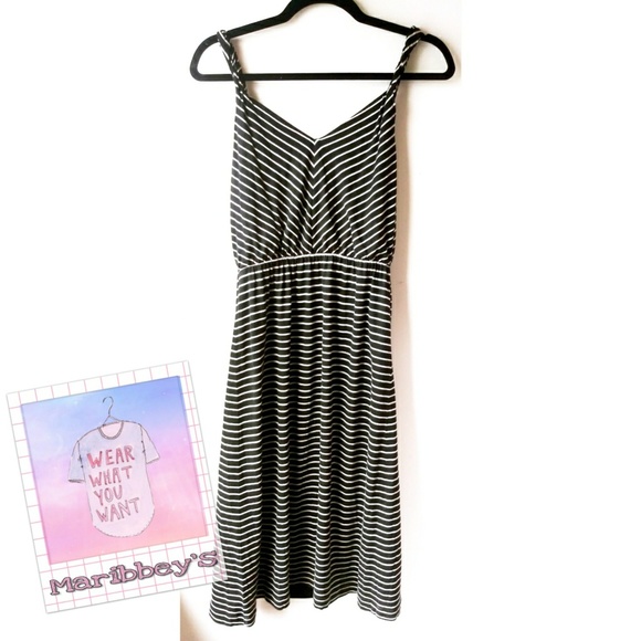 LOFT Dresses & Skirts - Ann Taylor Loft Black Striped Casual Dress Small